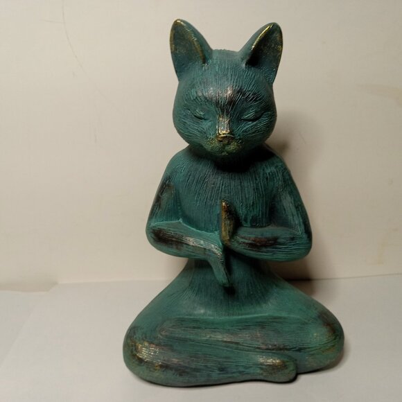 Other - 8.5 in Resin Yoga Cat Figurine